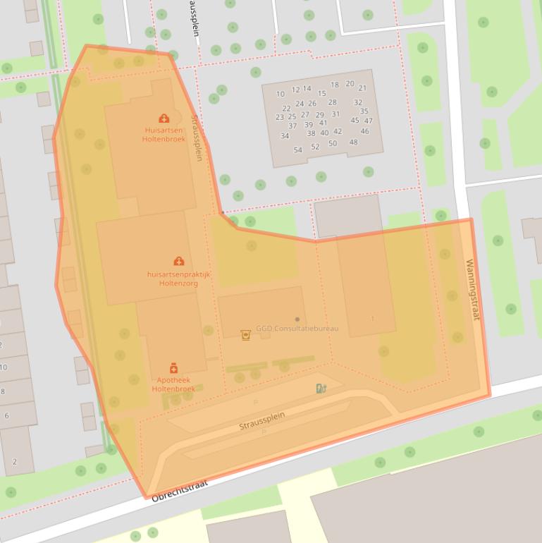 Kaart van postcodegebied 8031AE.