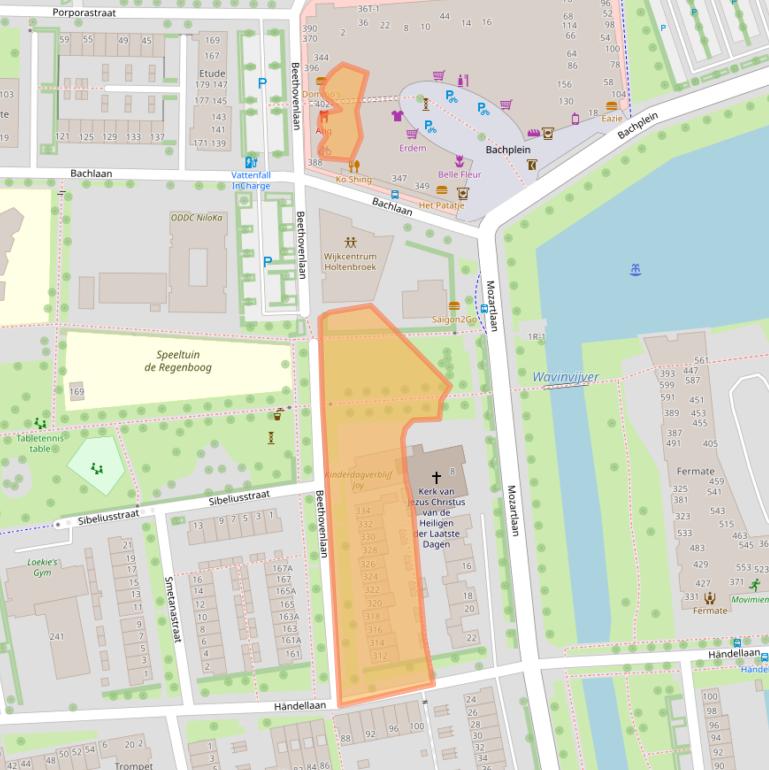 Kaart van postcodegebied 8031BW.