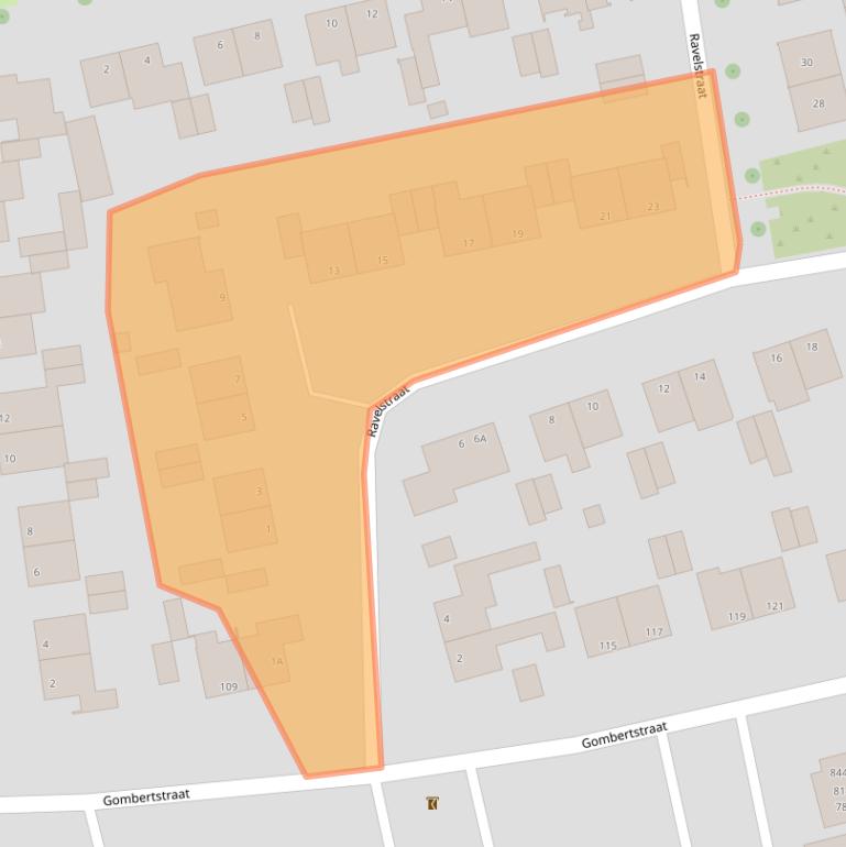 Kaart van postcodegebied 8031DC.