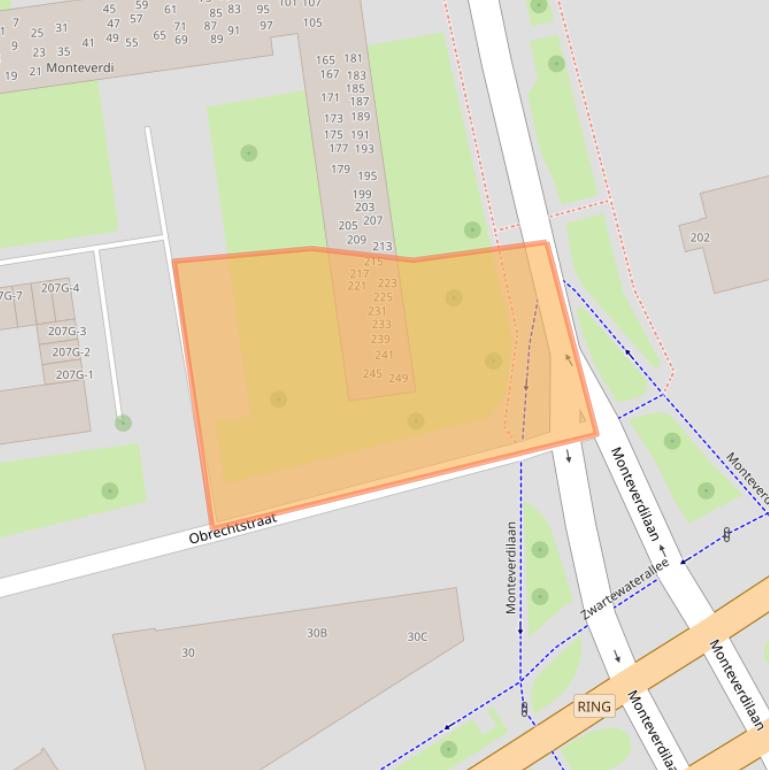 Kaart van postcodegebied 8031DN.