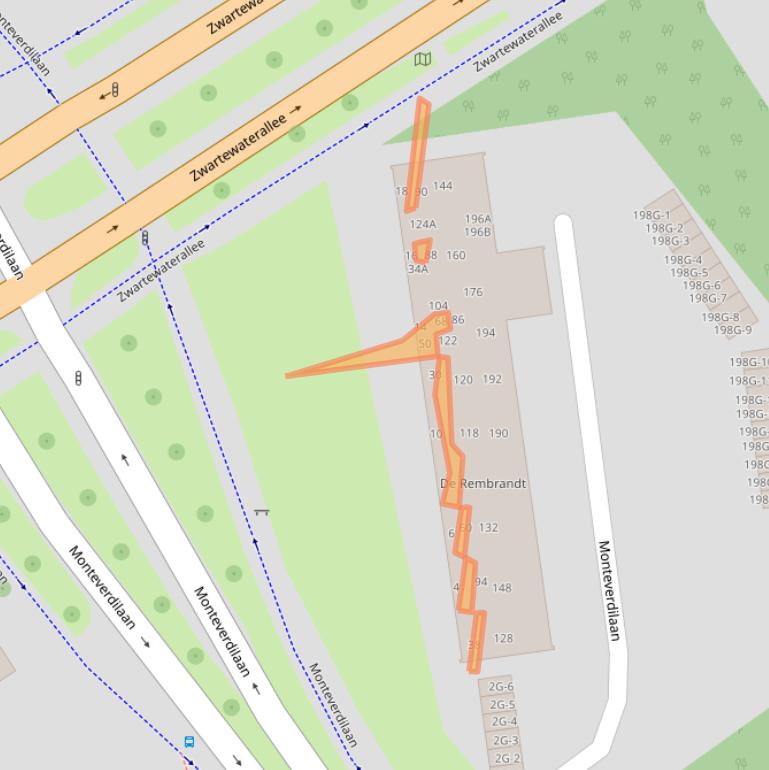 Kaart van postcodegebied 8031DR.