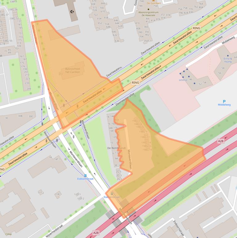 Kaart van postcodegebied 8031DW.