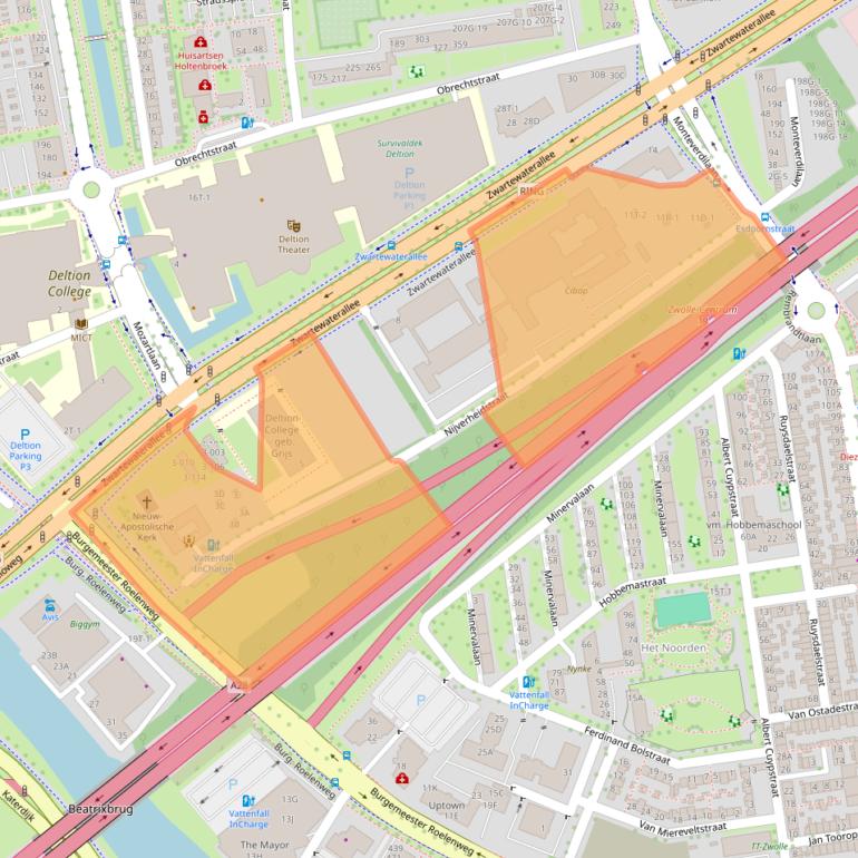 Kaart van postcodegebied 8031DZ.