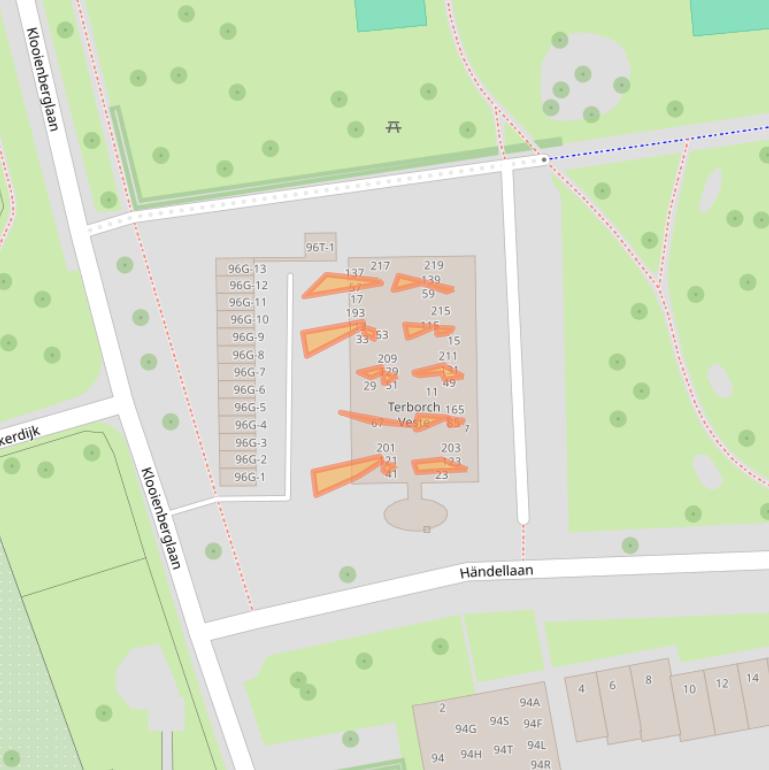 Kaart van postcodegebied 8031EH.