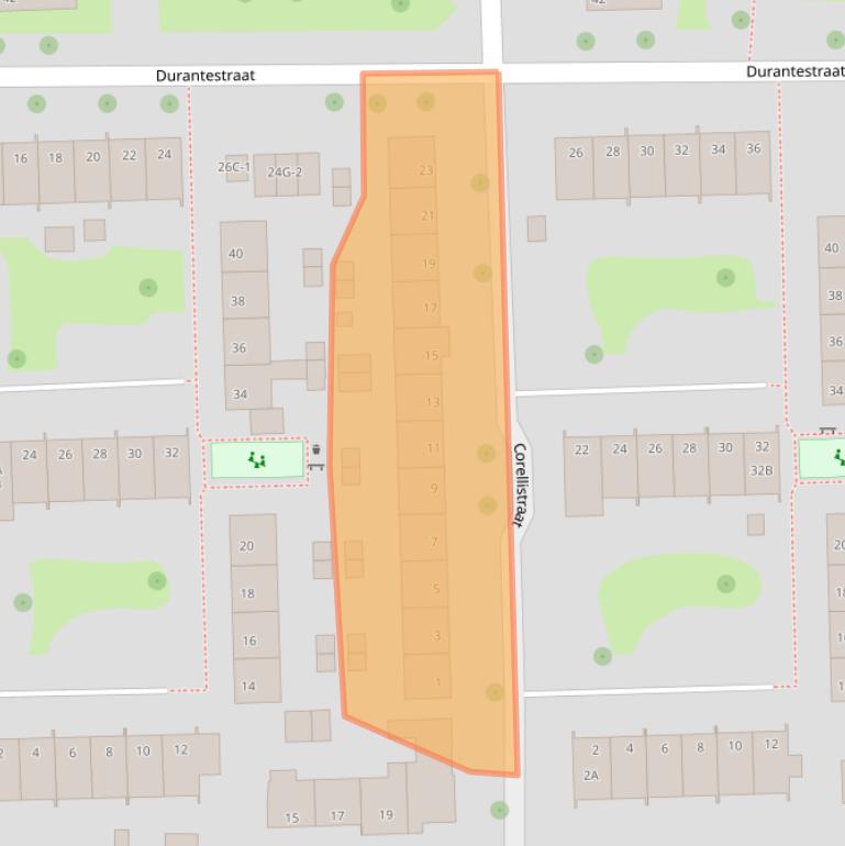 Kaart van postcodegebied 8031JG.