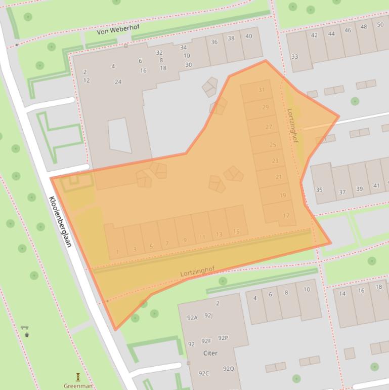 Kaart van postcodegebied 8031PJ.