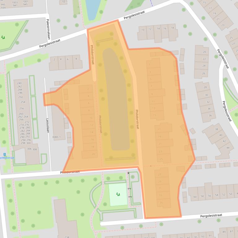 Kaart van postcodegebied 8031VW.