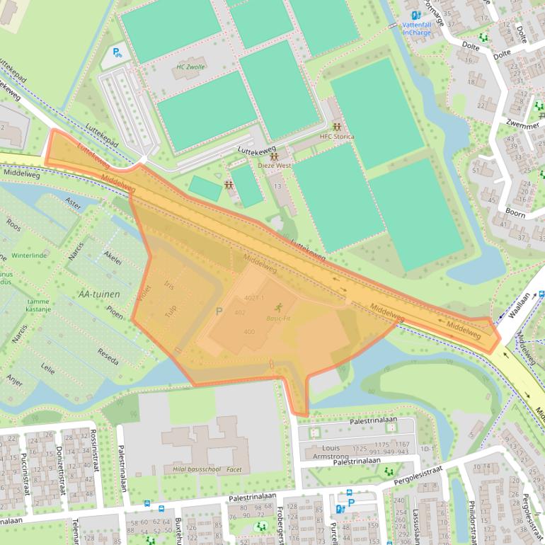 Kaart van postcodegebied 8031VX.
