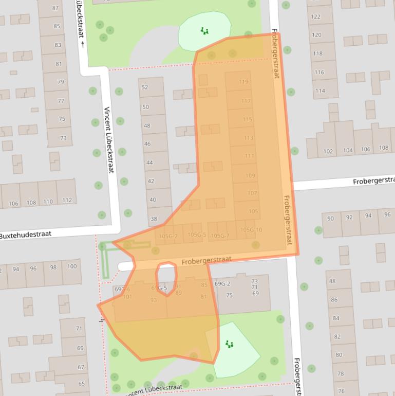 Kaart van postcodegebied 8031WJ.