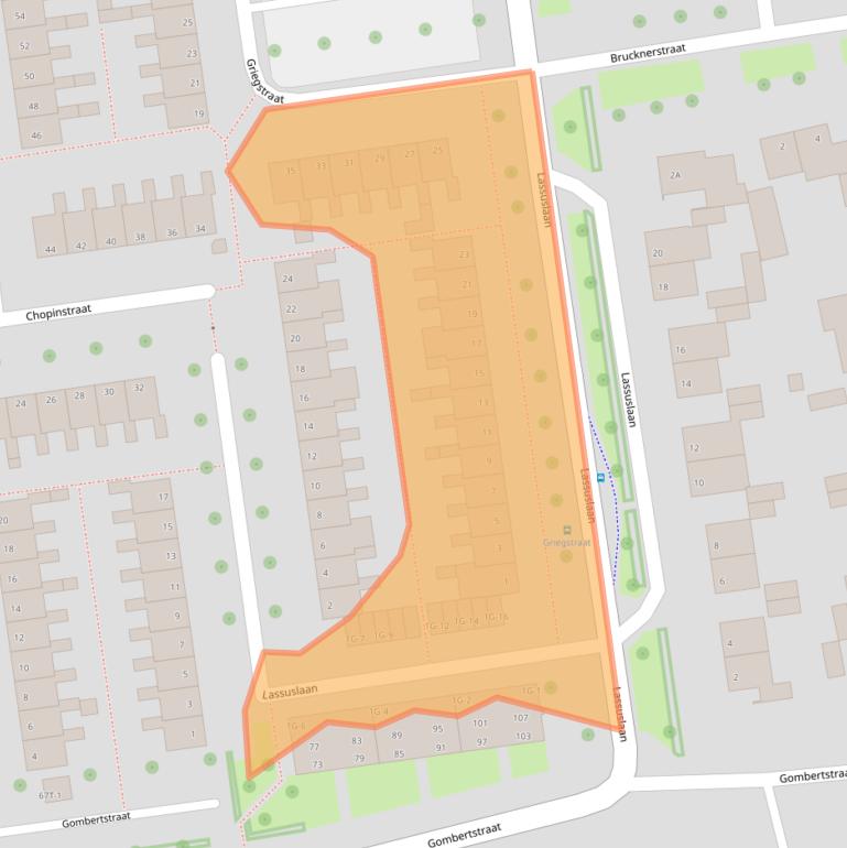 Kaart van postcodegebied 8031XA.