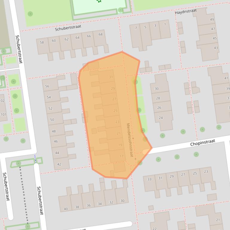 Kaart van postcodegebied 8031XZ.