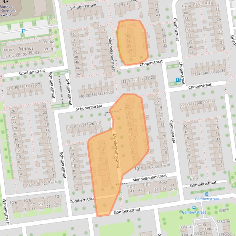 Kaart van postcodegebied 8031ZG.