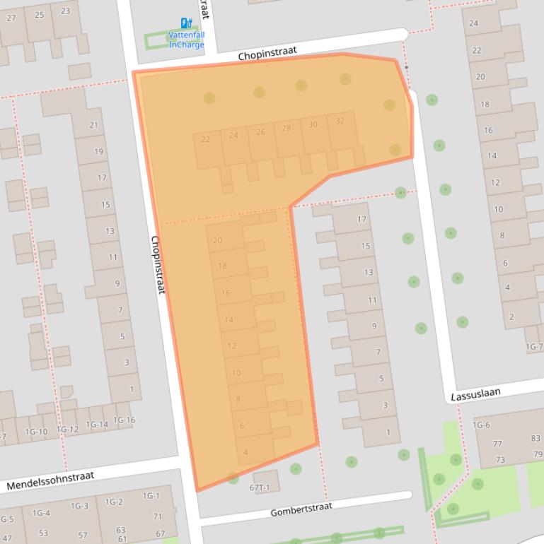 Kaart van postcodegebied 8031ZJ.