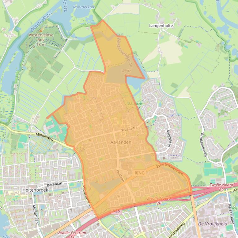 Kaart van postcodegebied 8032.