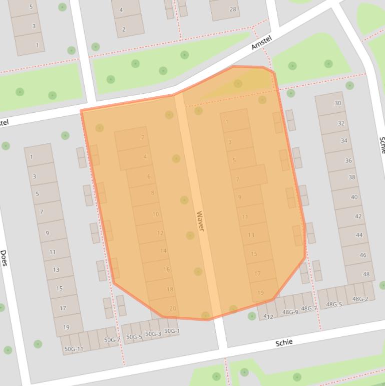 Kaart van postcodegebied 8032AJ.