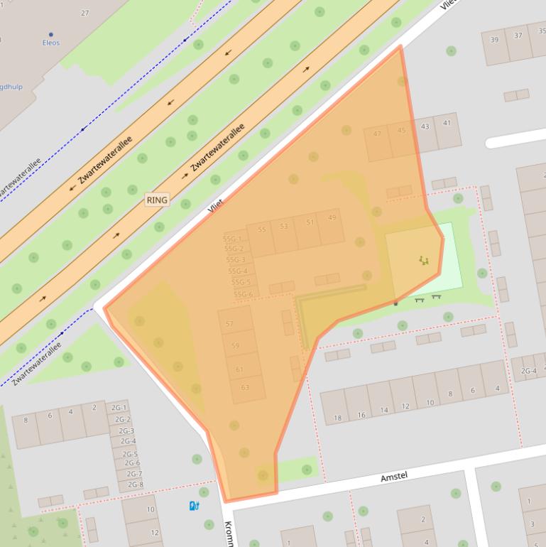 Kaart van postcodegebied 8032AS.