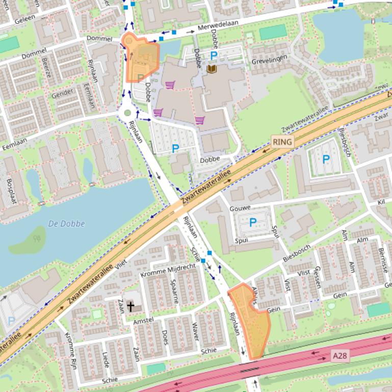 Kaart van postcodegebied 8032BA.