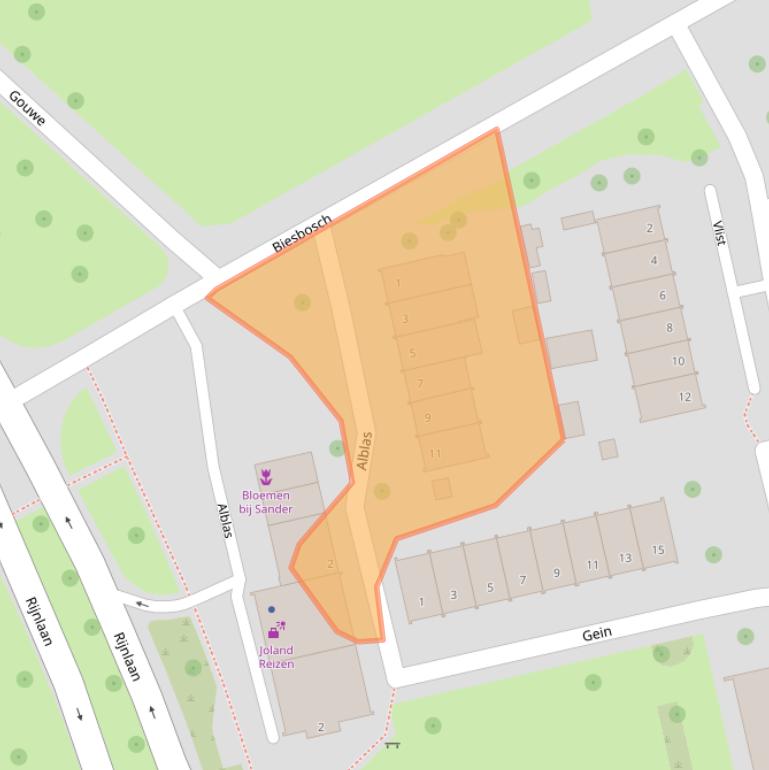 Kaart van postcodegebied 8032BD.