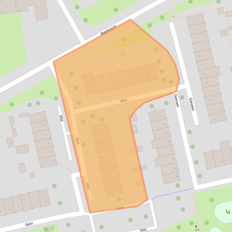 Kaart van postcodegebied 8032BE.