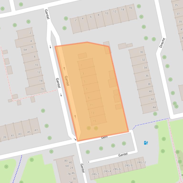 Kaart van postcodegebied 8032BP.