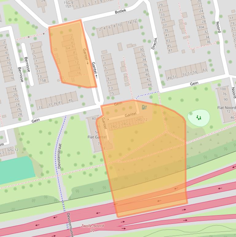 Kaart van postcodegebied 8032BR.