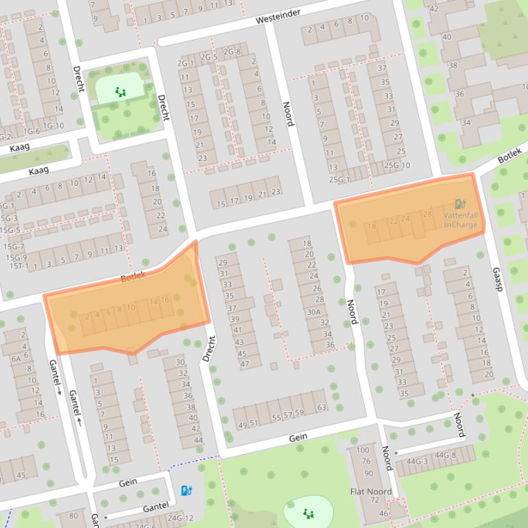 Kaart van postcodegebied 8032CE.