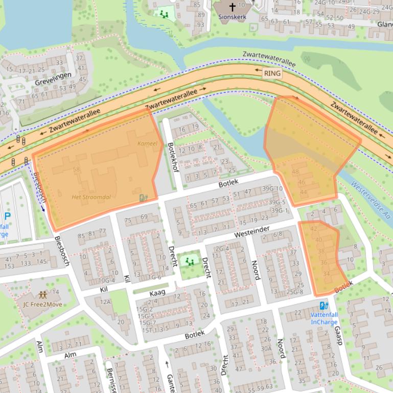 Kaart van postcodegebied 8032CG.
