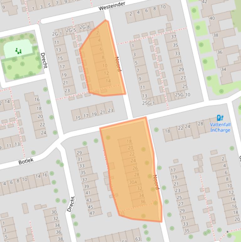 Kaart van postcodegebied 8032CL.