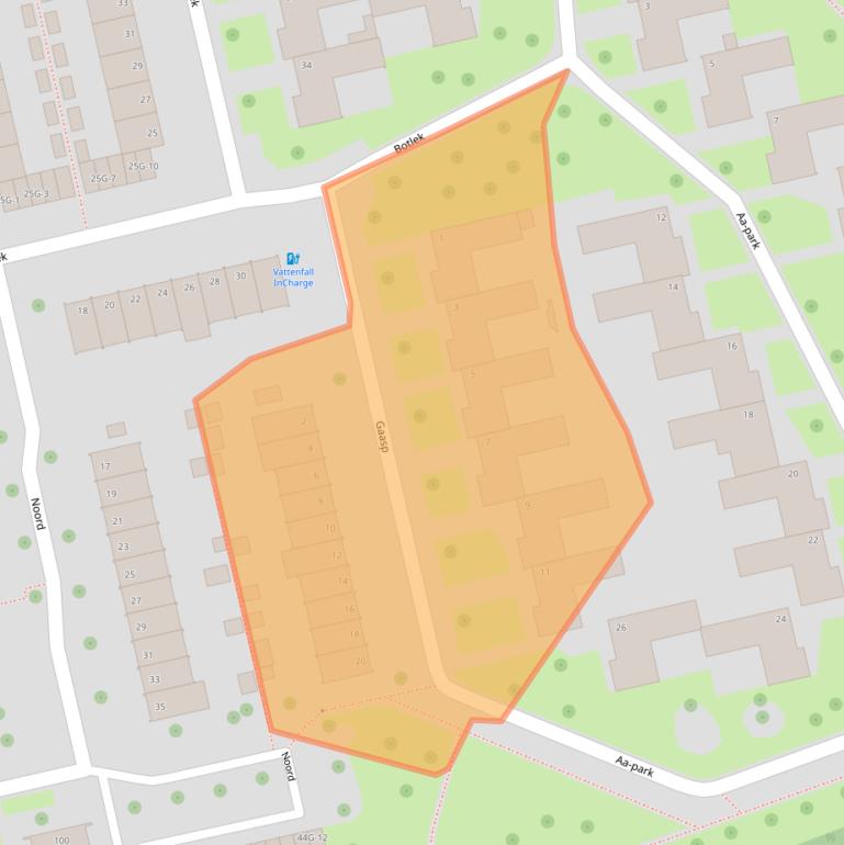 Kaart van postcodegebied 8032CP.