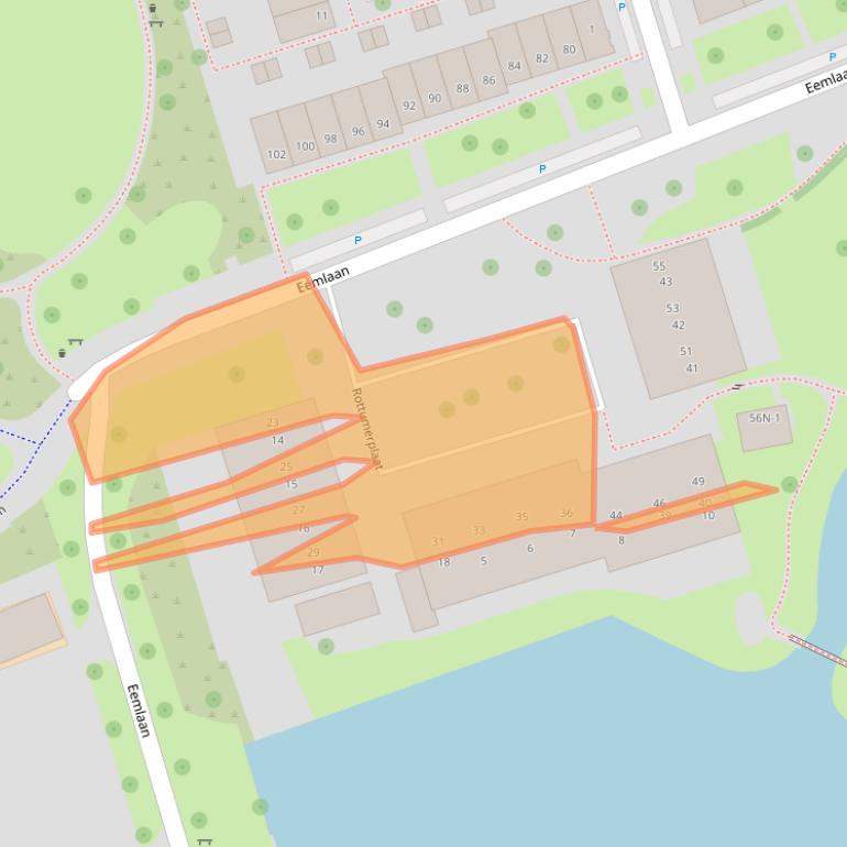 Kaart van postcodegebied 8032DB.