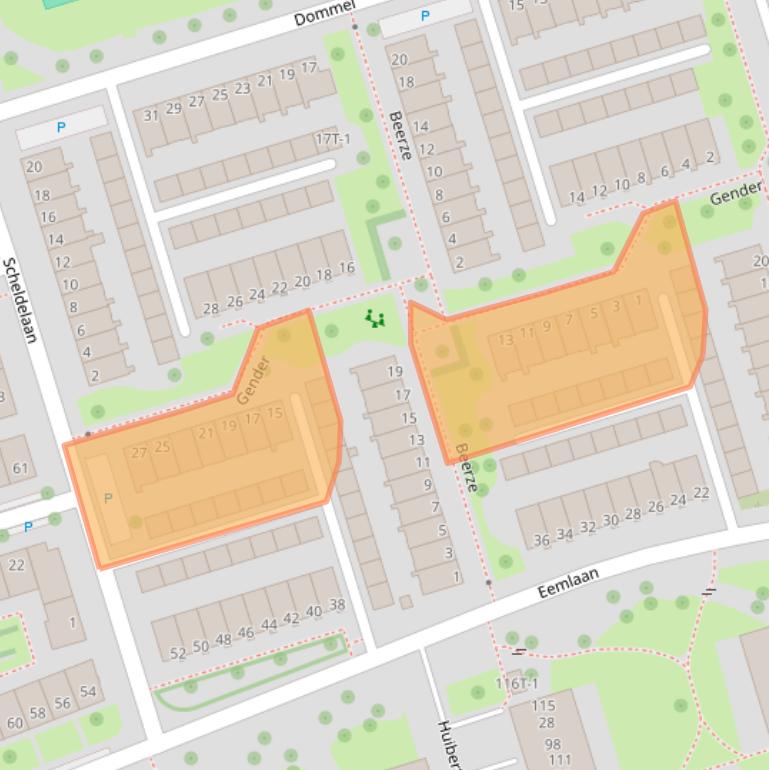 Kaart van postcodegebied 8032EC.