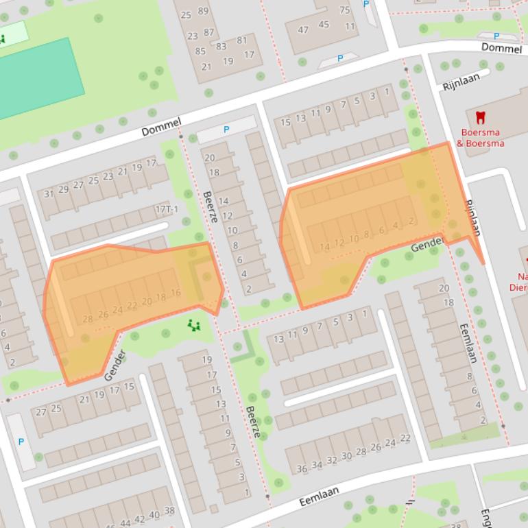 Kaart van postcodegebied 8032ED.