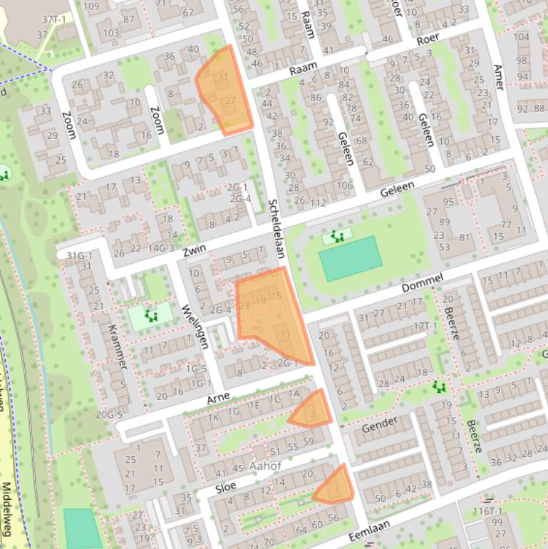 Kaart van postcodegebied 8032EP.