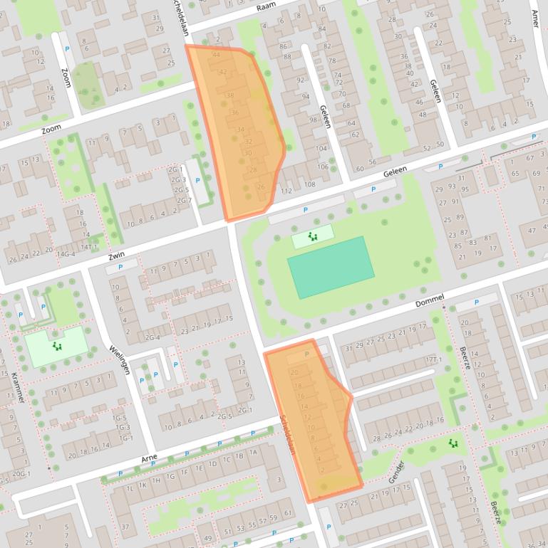 Kaart van postcodegebied 8032ER.