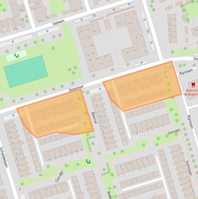 Kaart van postcodegebied 8032GA.