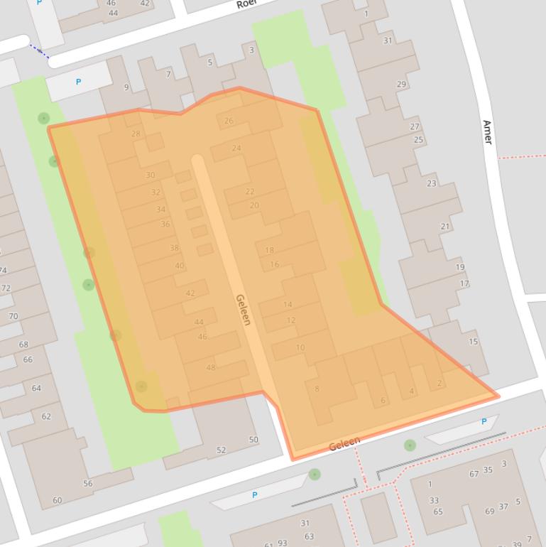 Kaart van postcodegebied 8032GB.