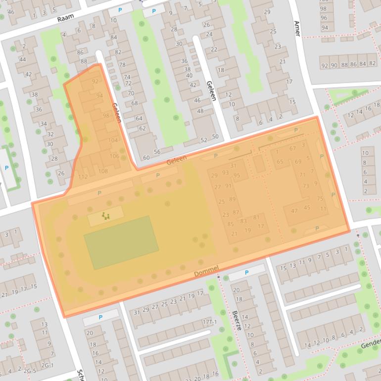 Kaart van postcodegebied 8032GD.
