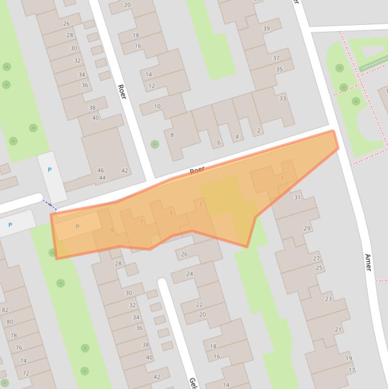 Kaart van postcodegebied 8032GE.