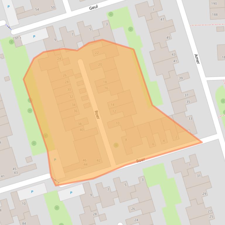 Kaart van postcodegebied 8032GG.