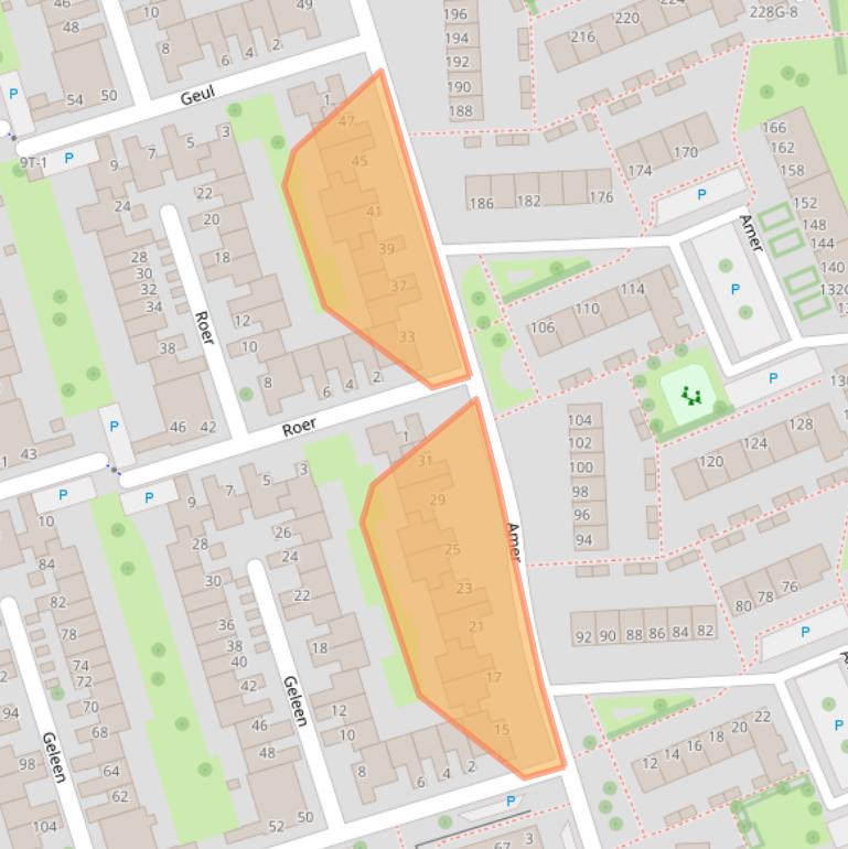 Kaart van postcodegebied 8032GL.