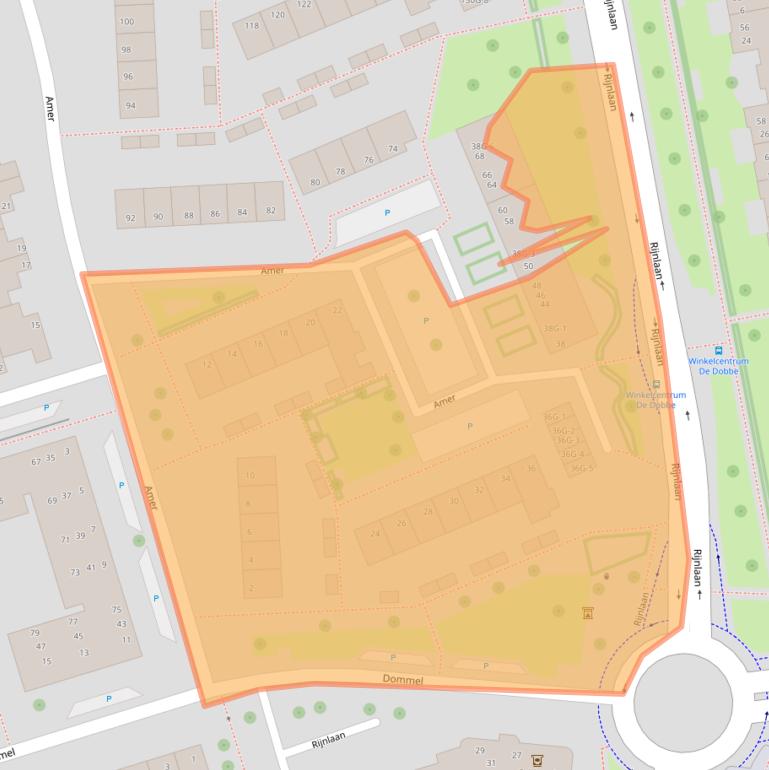 Kaart van postcodegebied 8032GN.