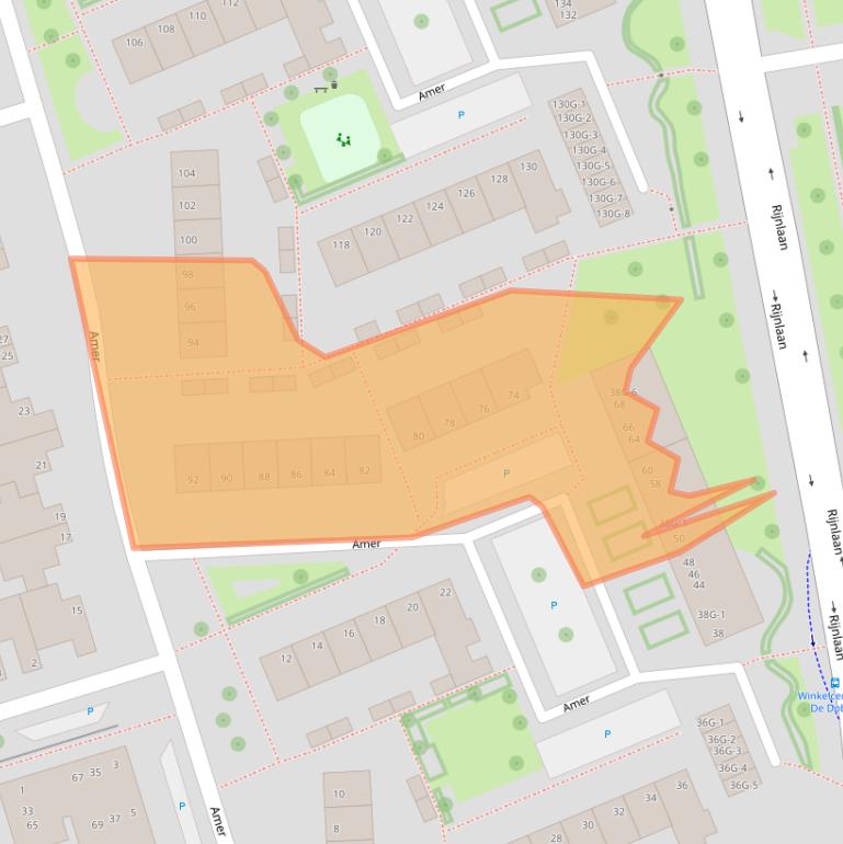 Kaart van postcodegebied 8032GP.