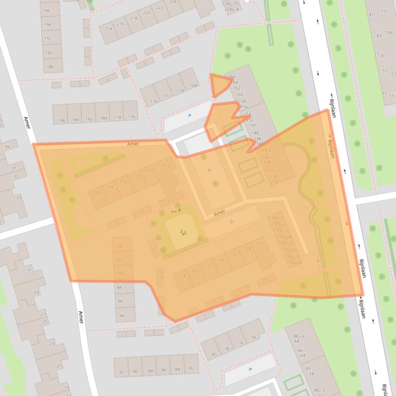 Kaart van postcodegebied 8032GR.