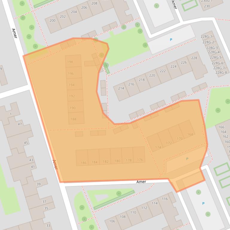 Kaart van postcodegebied 8032GT.