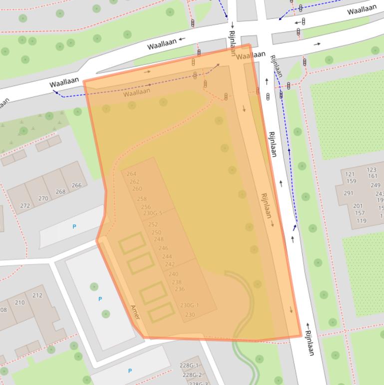 Kaart van postcodegebied 8032GW.