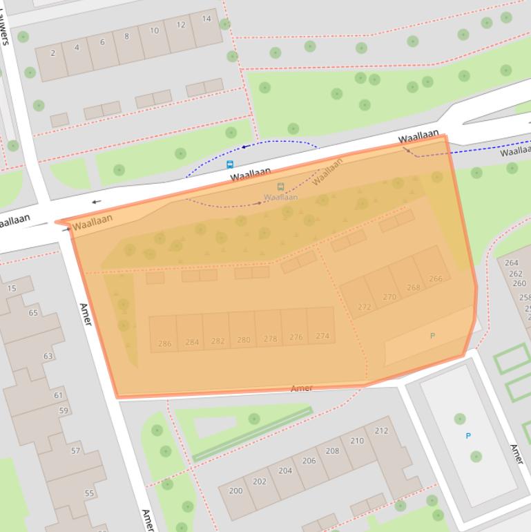 Kaart van postcodegebied 8032GX.