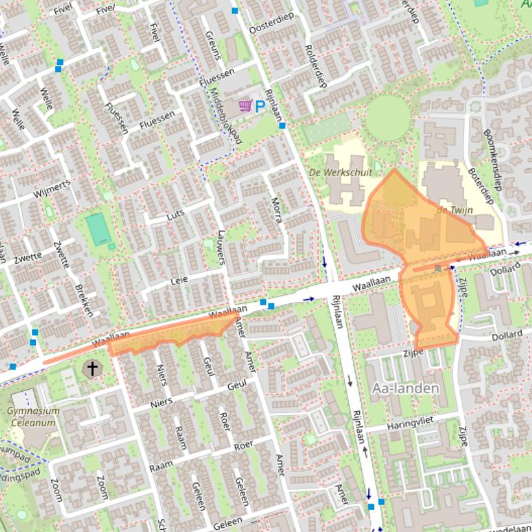 Kaart van postcodegebied 8032GZ.