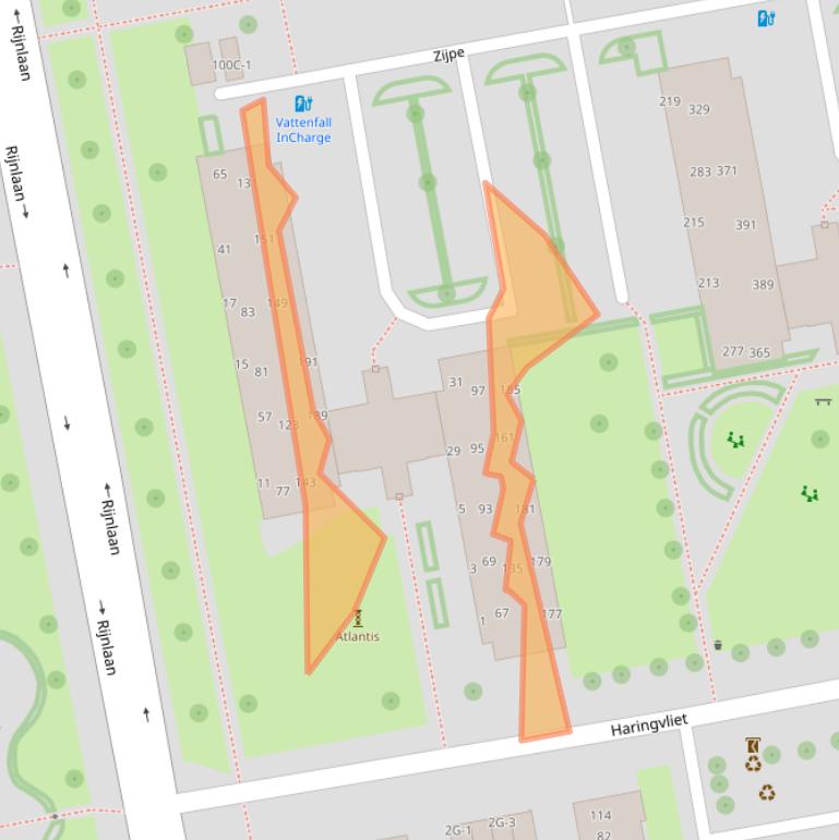 Kaart van postcodegebied 8032HD.