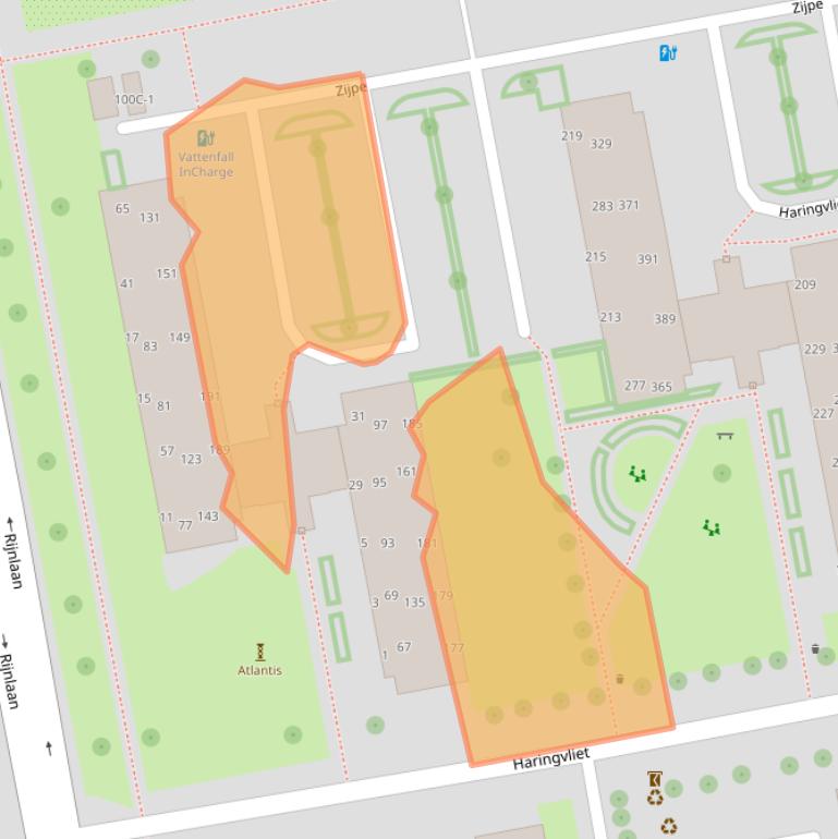 Kaart van postcodegebied 8032HE.