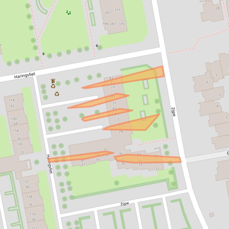 Kaart van postcodegebied 8032HT.